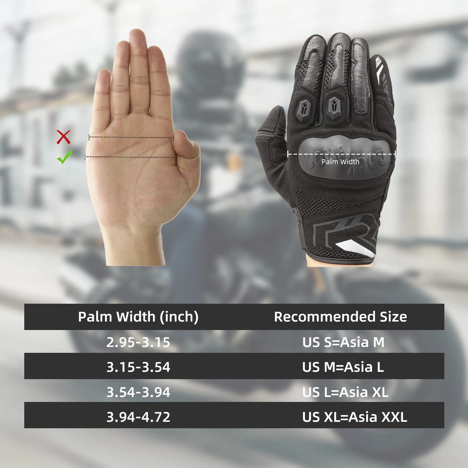 ROCKBROS Summer Motorcycle Gloves - Breathable, Touchscreen Hard Knuckle Gloves for Men Women