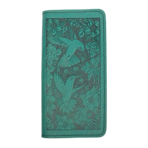SECOND, Checkbook Cover, Hummingbirds in Teal