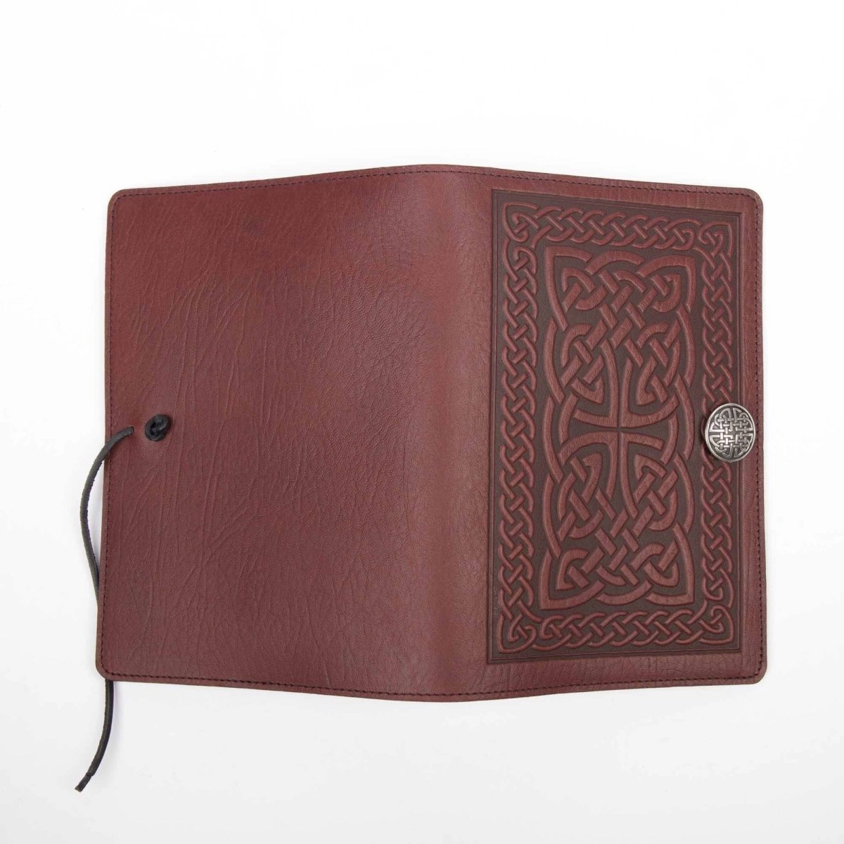 SECOND, Large Leather Journal, Celtic Braid in Wine