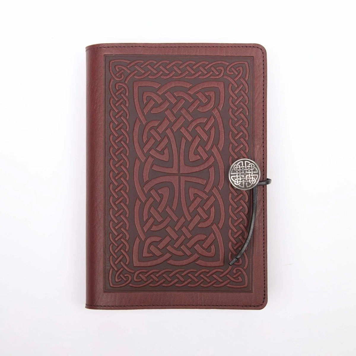 SECOND, Large Leather Journal, Celtic Braid in Wine
