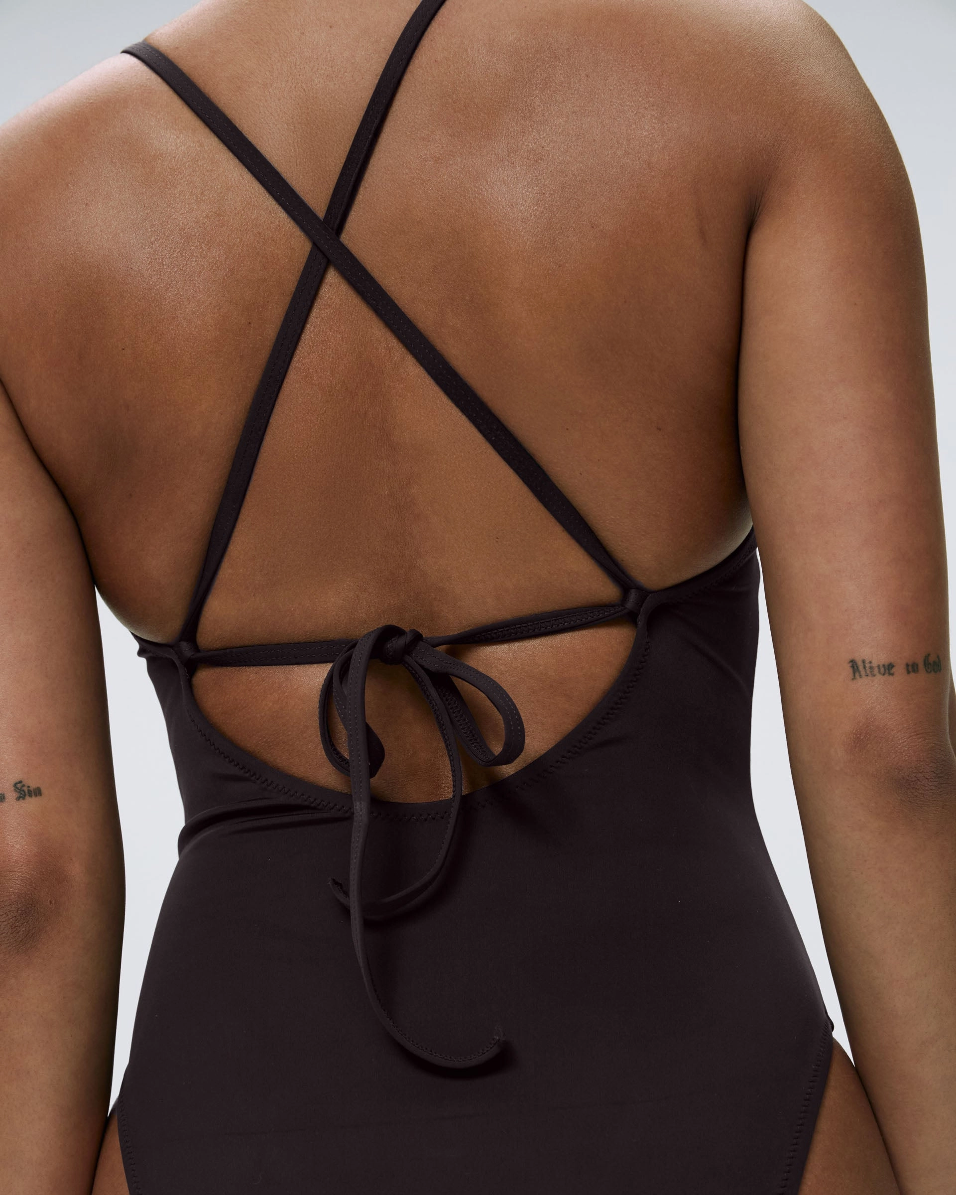 Tie Back Swimsuit - Coffee Bean