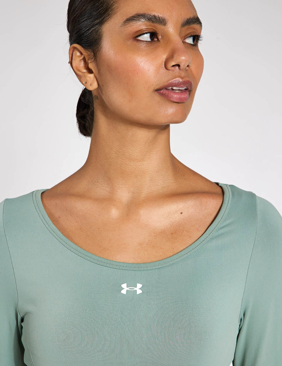 Train Seamless Long Sleeve - Silica Green/White