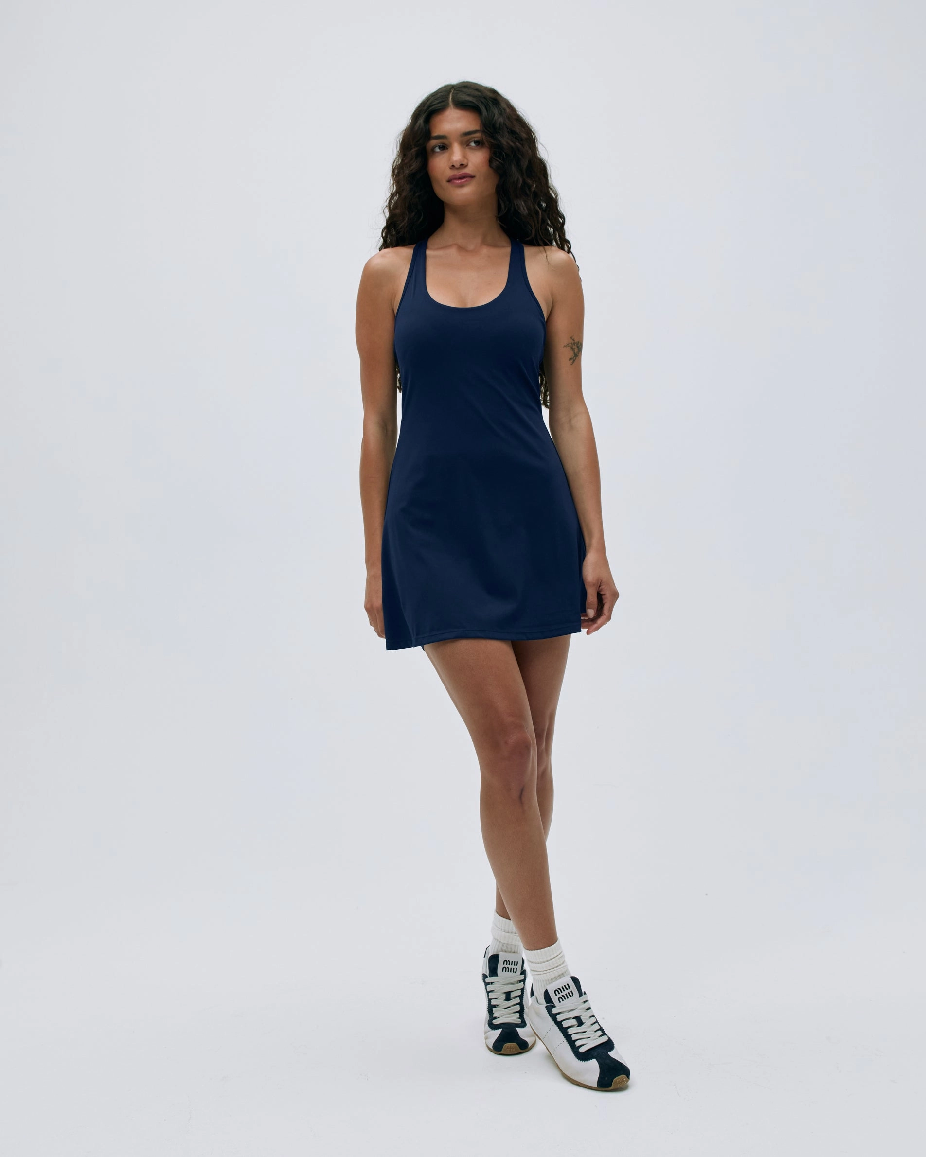 Ultimate Racer Back Dress - Navy Blue