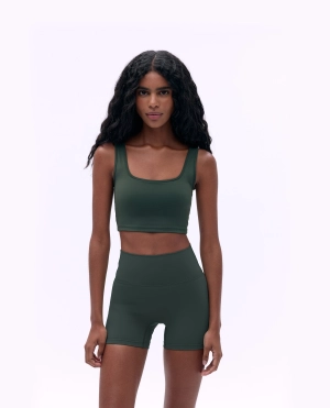 Ultimate Square Neck Bra - Dark Olive