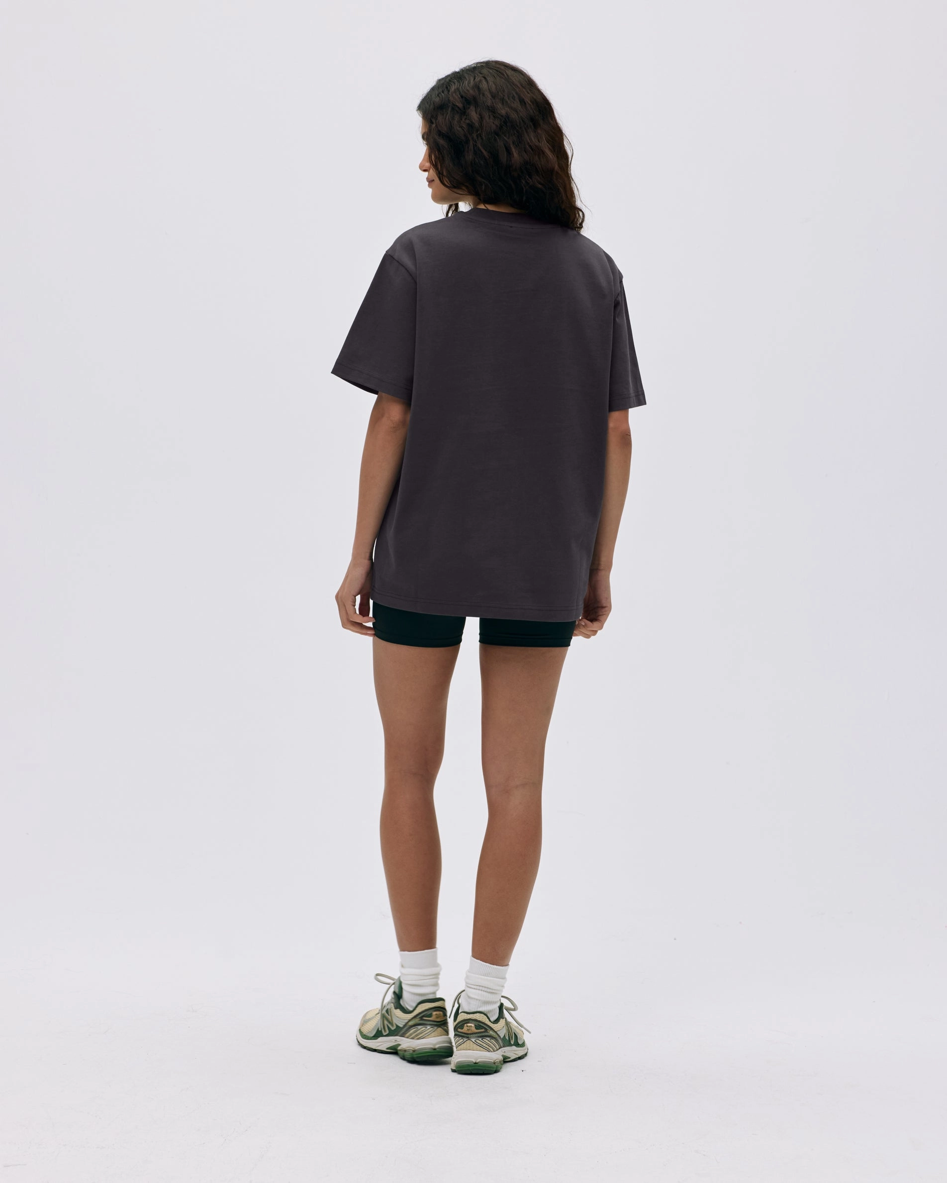 Varsity Short Sleeve Oversized T-shirt - Coffee Bean/White