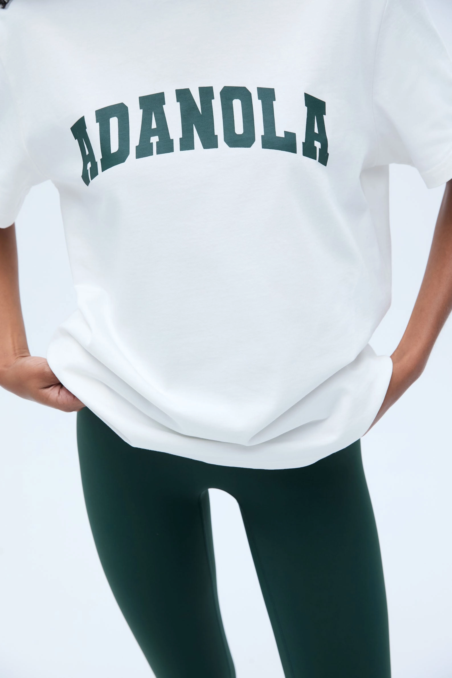 Varsity Short Sleeve Oversized T-shirt - White/Pine Green