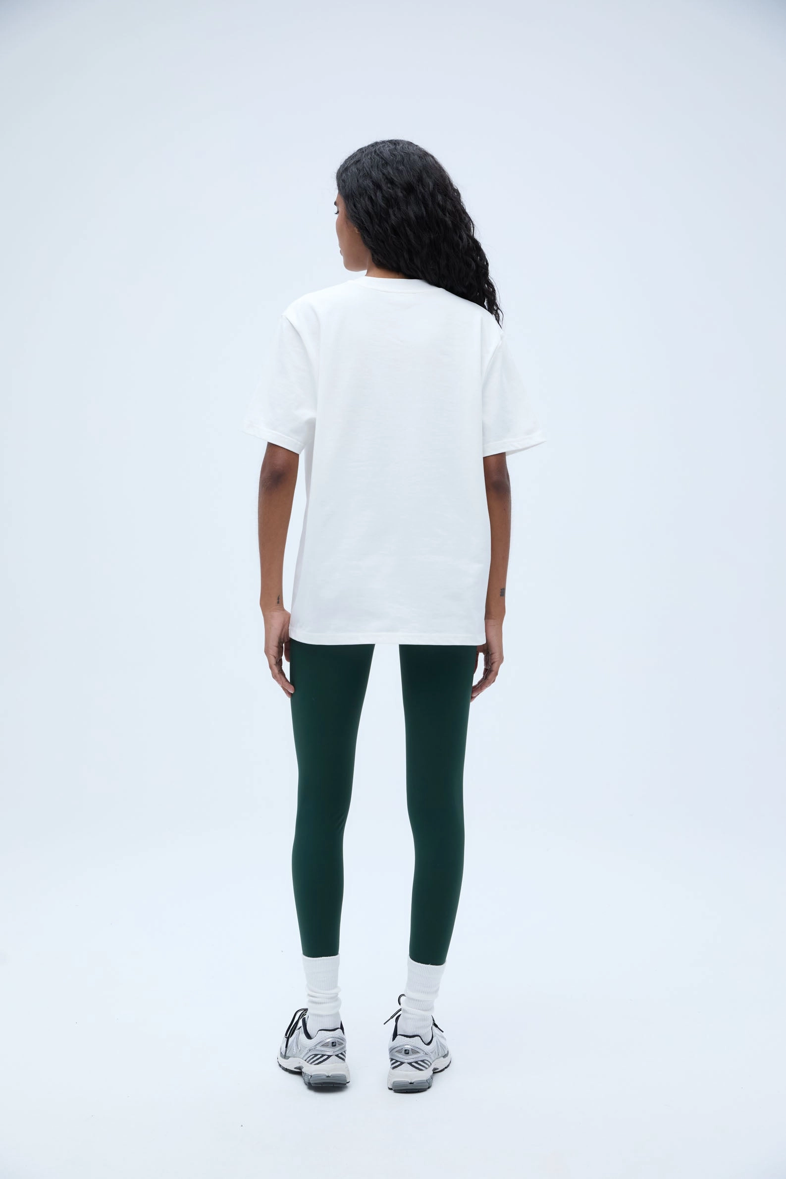 Varsity Short Sleeve Oversized T-shirt - White/Pine Green