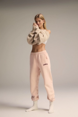 Varsity Washed Sweatpants - Blush Pink/Burgundy