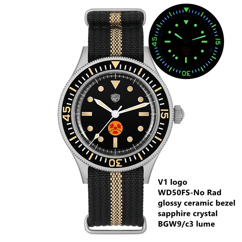 ★WeeklyDeals★Watchdives Vintage 50-Fathoms NH35 Dive Watch V2