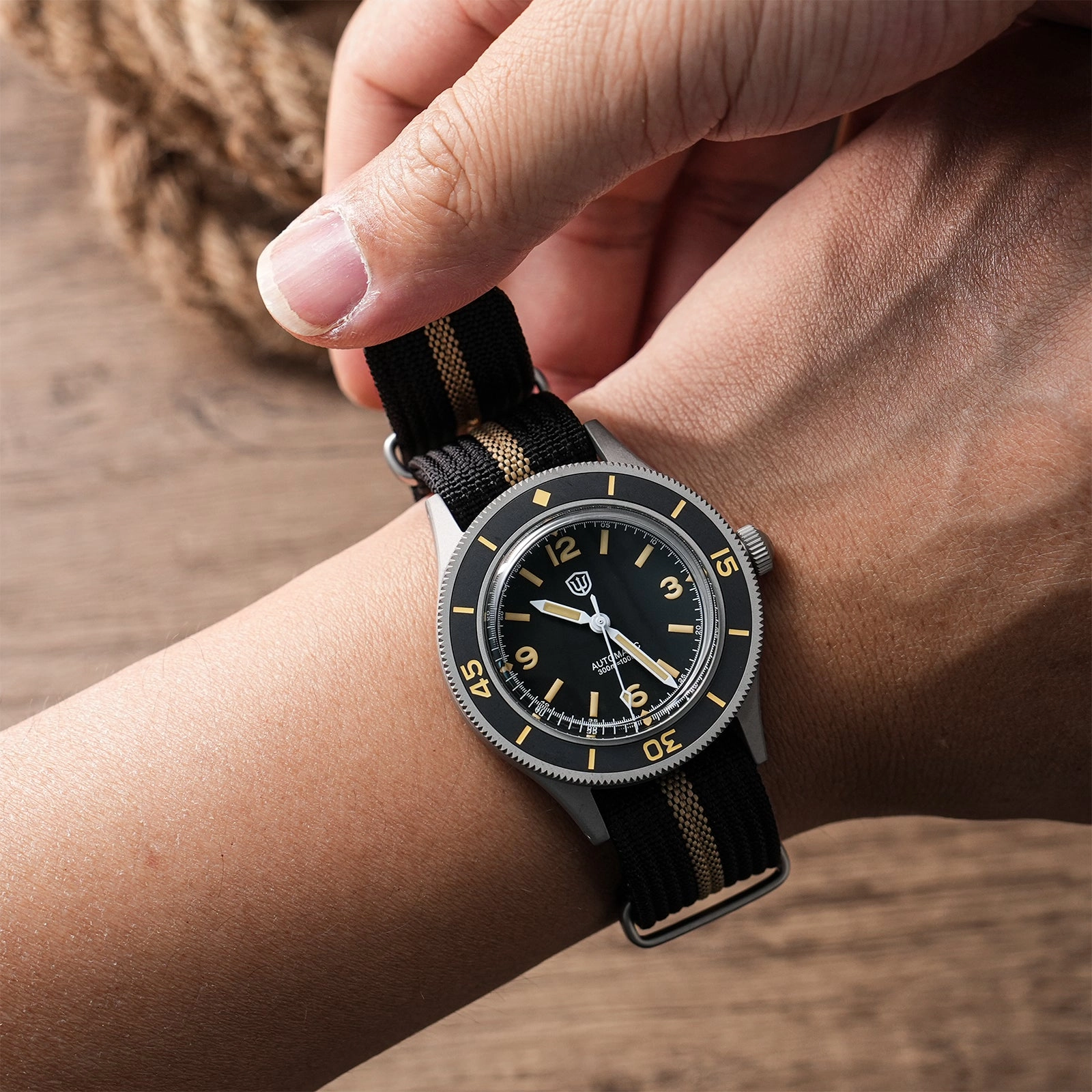 ★WeeklyDeals★Watchdives Vintage 50-Fathoms NH35 Dive Watch V2
