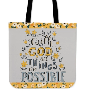 With God Linen Tote Bag