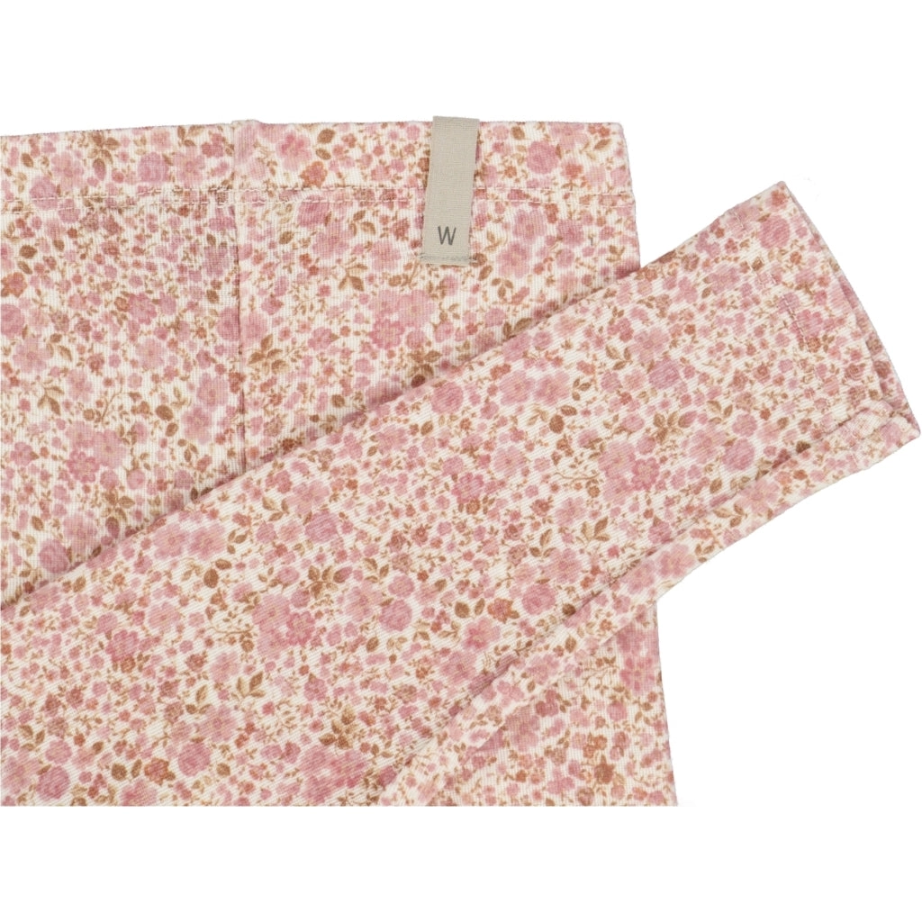 Wool Leggings - ivory flowers