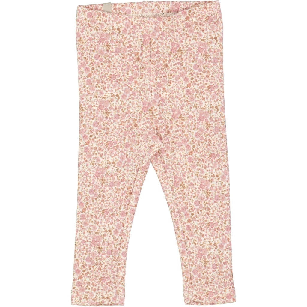 Wool Leggings - ivory flowers