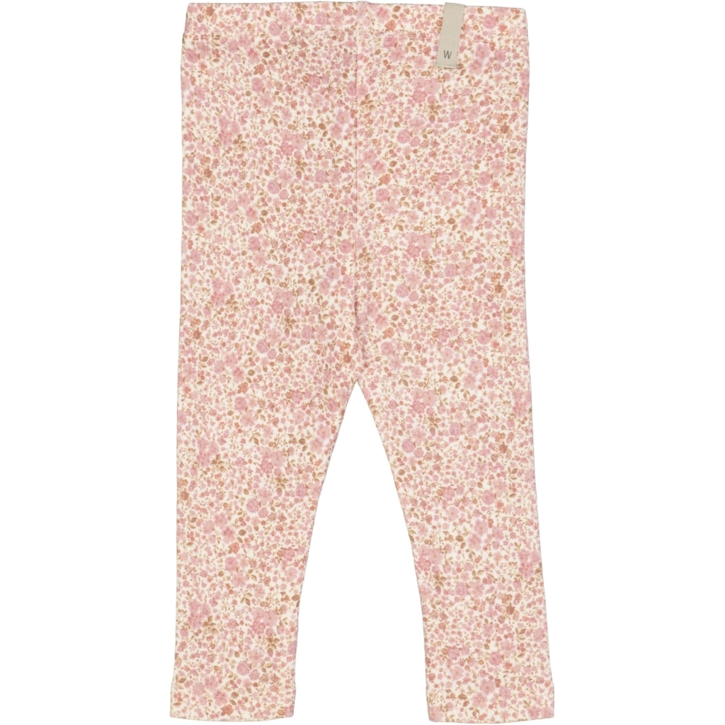 Wool Leggings - ivory flowers