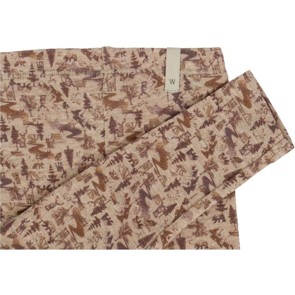 Wool Leggings - khaki wild life