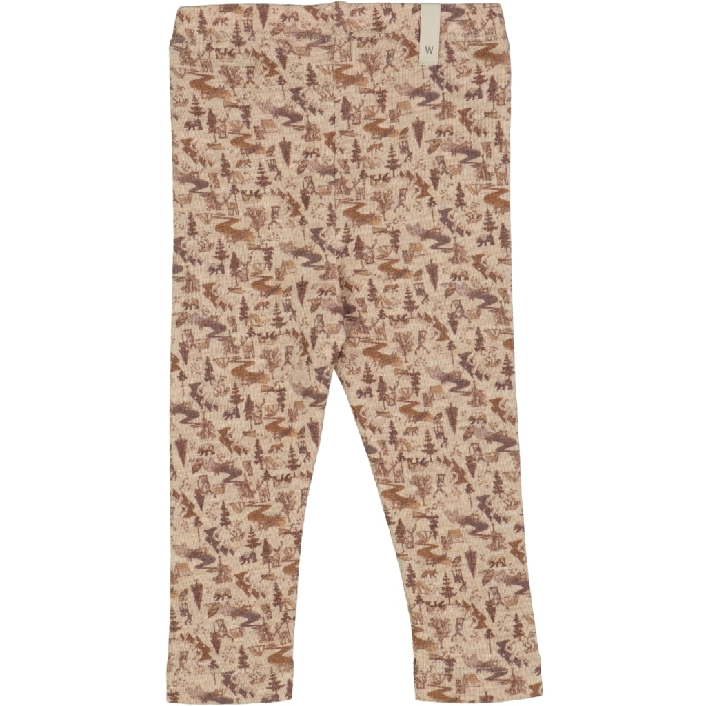 Wool Leggings - khaki wild life